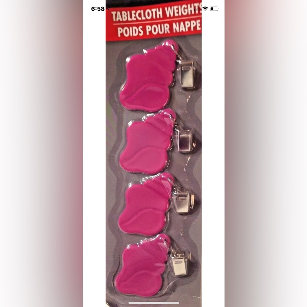 Metal Tablecloth Weights Pink Seashell New Set 4